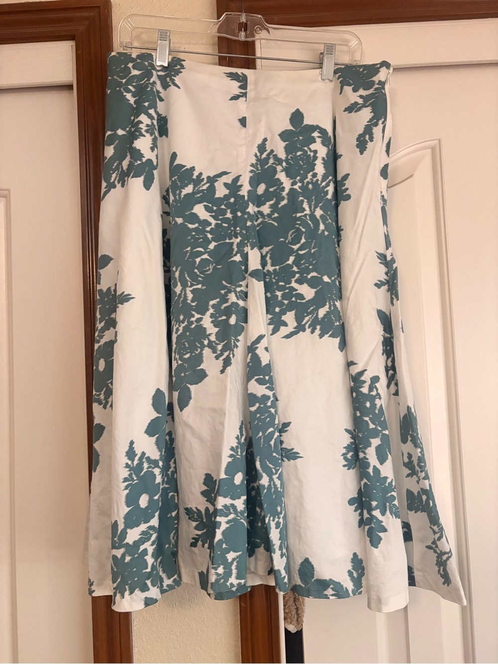 GAP A- Line Skirt with Teal Designs